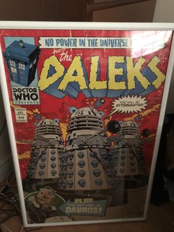Dalek poster in frame from dr who