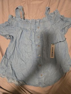 Denimn Off Shoulder Chambray NWT