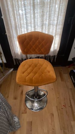 Bar stool adjustable orange adeco