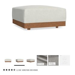 Inside Weather Ottoman In Dove Grey