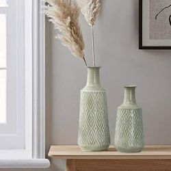 2 -Pack Gray Metal Rustic Vase