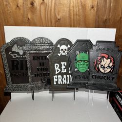 24 inch Metal Tombstone Halloween Yard Stakes $10 each