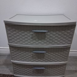 3 Drawer Plastic Dresser Storage 