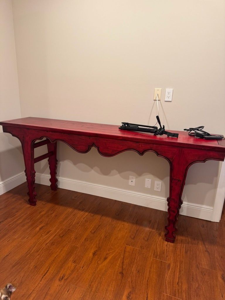 Satin Red Large Side Table
