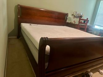 King sized Sleigh bed frame , headboard, and footboard
