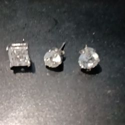 3  single Guy  Diamond Ear Rings 