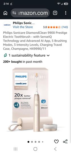 Philips Sonicare DiamondClean 9900 Prestige Electric Toothbrush, Powers On,