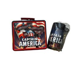 Marvel Captain America Tin Titans PX Lunch Box with Beverage Container