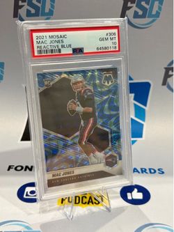 Mac Jones Rookie Card Reactive Blue PSA 10