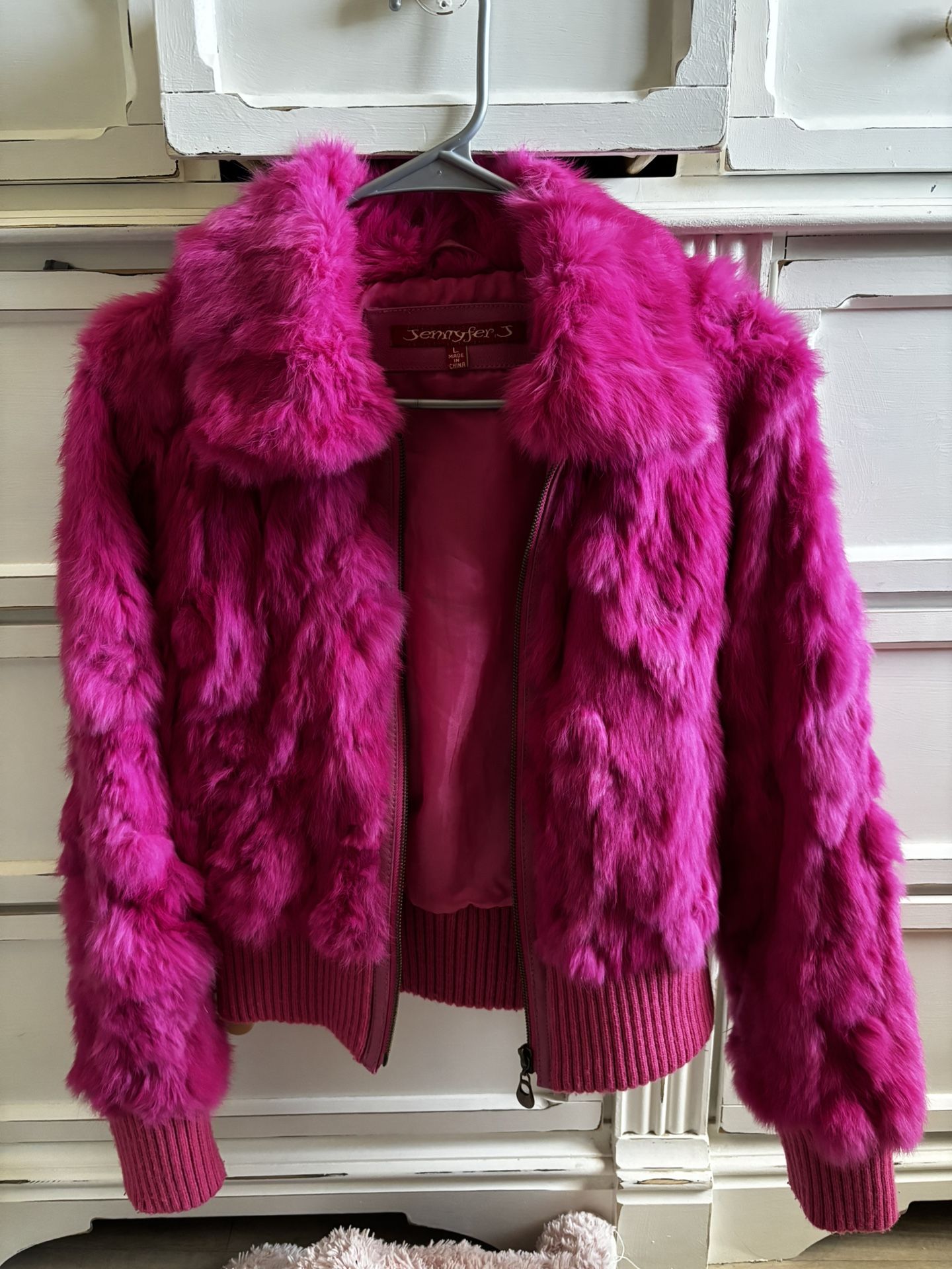 Hot Pink Fur Coat/jacket