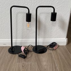 Modern Industrial Bedside Lamps-Set Of 2