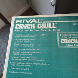 Rival Crock Grill. Never Used. Model 5750