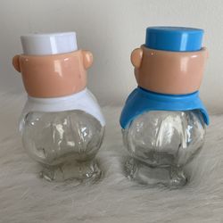 Vintage 1960's Italian Chef Salt Pepper Spice Shaker Keeper Set