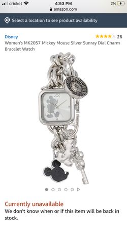 Disney Mickey charm bracelet watch