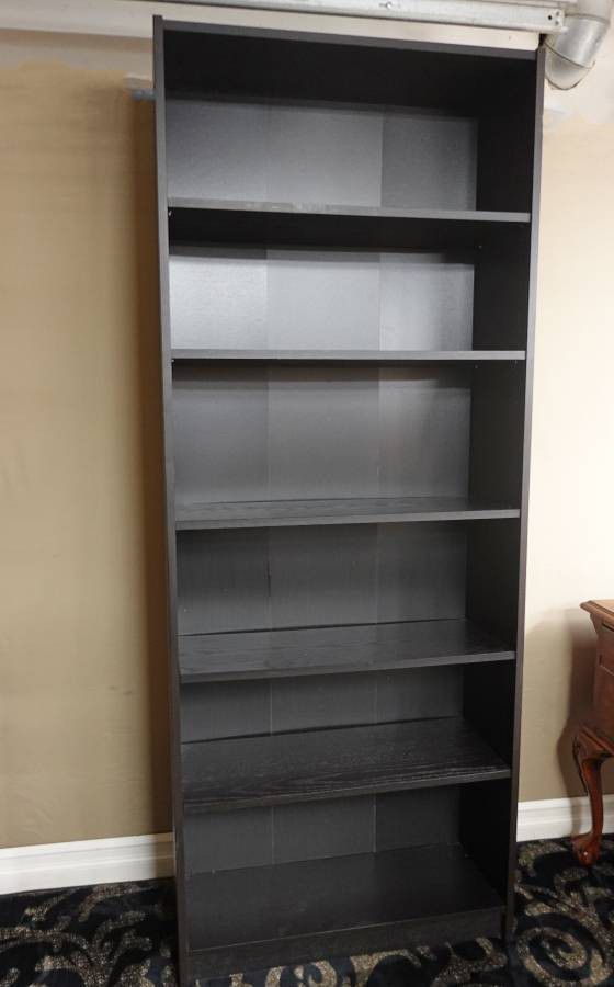 Black Bookshelf with Adjustable Shelves - Delivered 