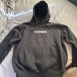 NEW! FORMER Hoodie Sweatshirt with Metal tip Drawstring’s. Men’s size: M. Black/White.  50% Cotton/50% Polyester