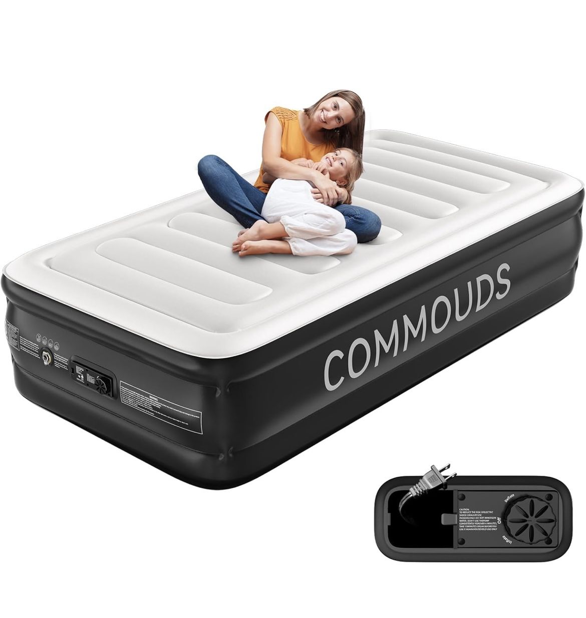 COMMOUDS Twin Air Mattress with Built-in Pump