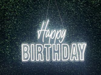 Happy birthday neon sign