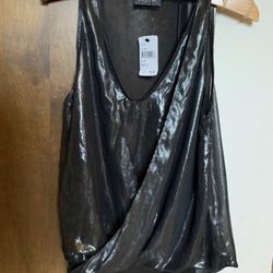 ASTR Metallic, Silver, Dark grey Small TOP BLOUSE. NWT. From Nordstrom 