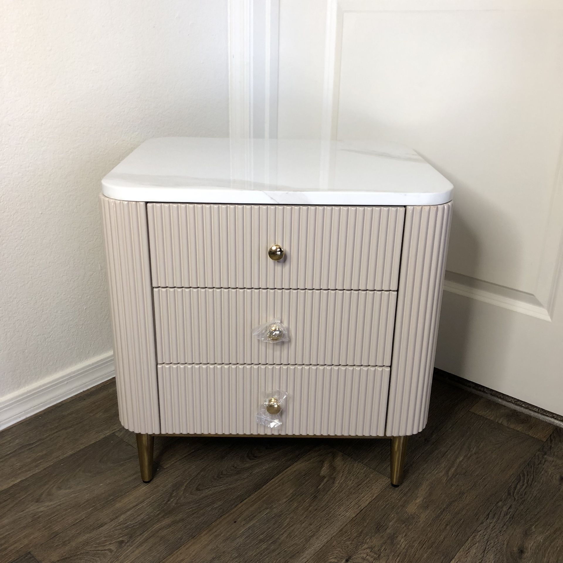 Bedside Table Night Stand Luxury Designer Living room Table Side Table Heavy Marble Top 3 Drawer Nightstand