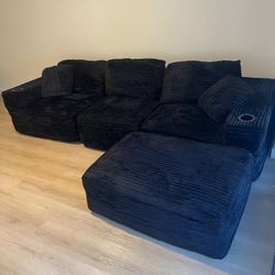 Black Modular Cloud Sectional Couch 🚛 SAME DAY DELIVERY!