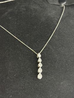 Diamond Pear Drop Necklace 1/2 ct tw 10K White Gold 18"