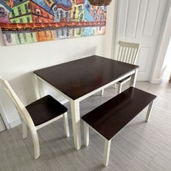 Jofran Decatur Lane Farmhouse 4 Piece Acacia Dining Set