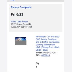 HP OMEN 27 gaming monitor Must go asap