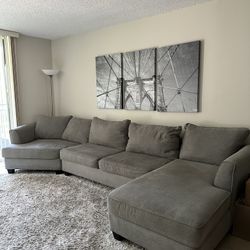 Large Grey Pull Out Sofa