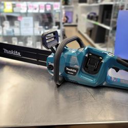 makita xcu04 36v cordless chainsaw with 2 batteries & charger 