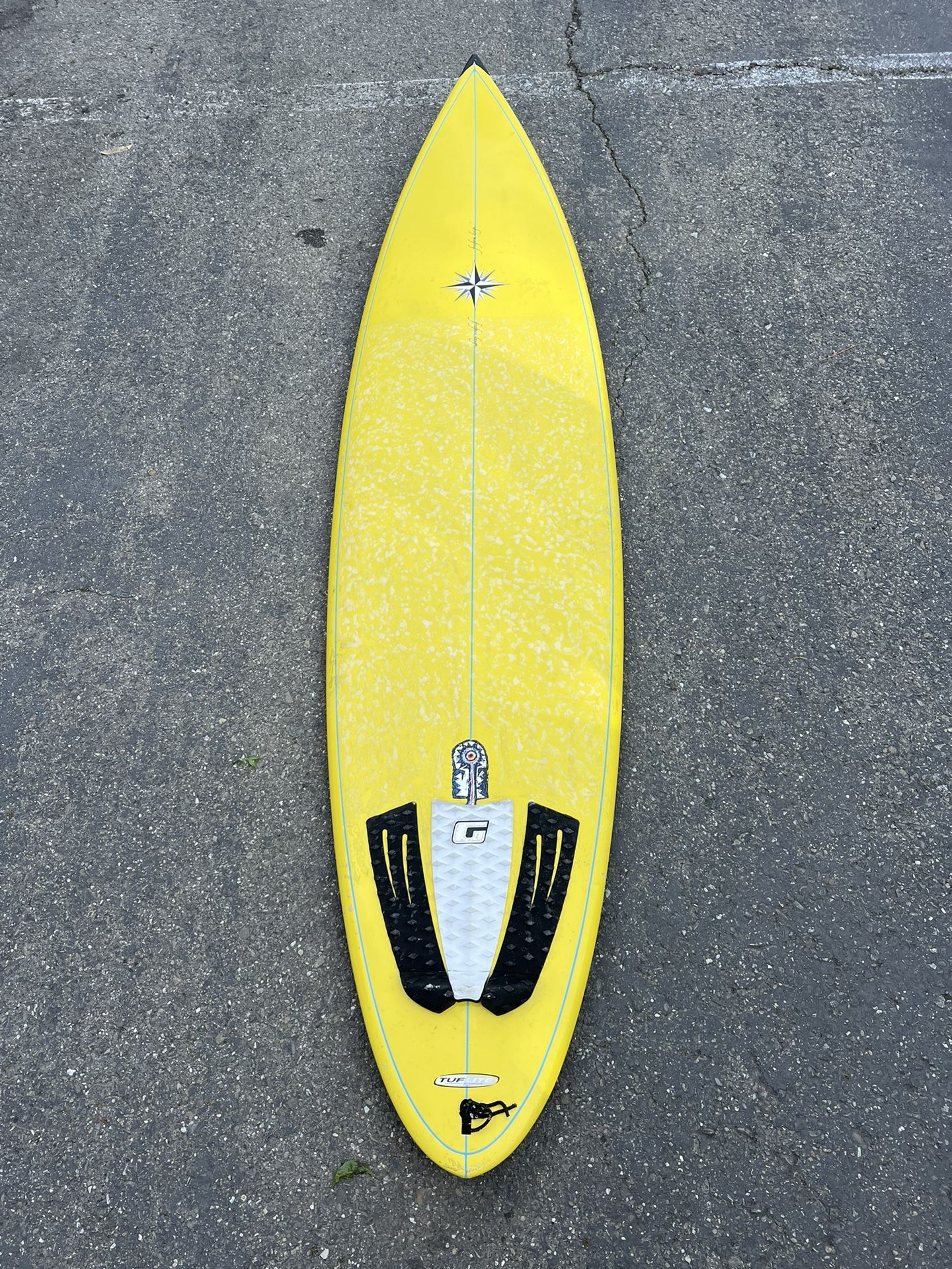 Yellow 7’6” Surfboard
