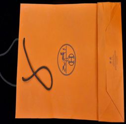 Hermes Authentic Shopping Bag, Large Paper Gift Bag 11x18.5x4” (empty)