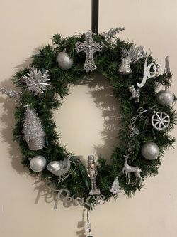 Handmade Silver Christmas Wreath