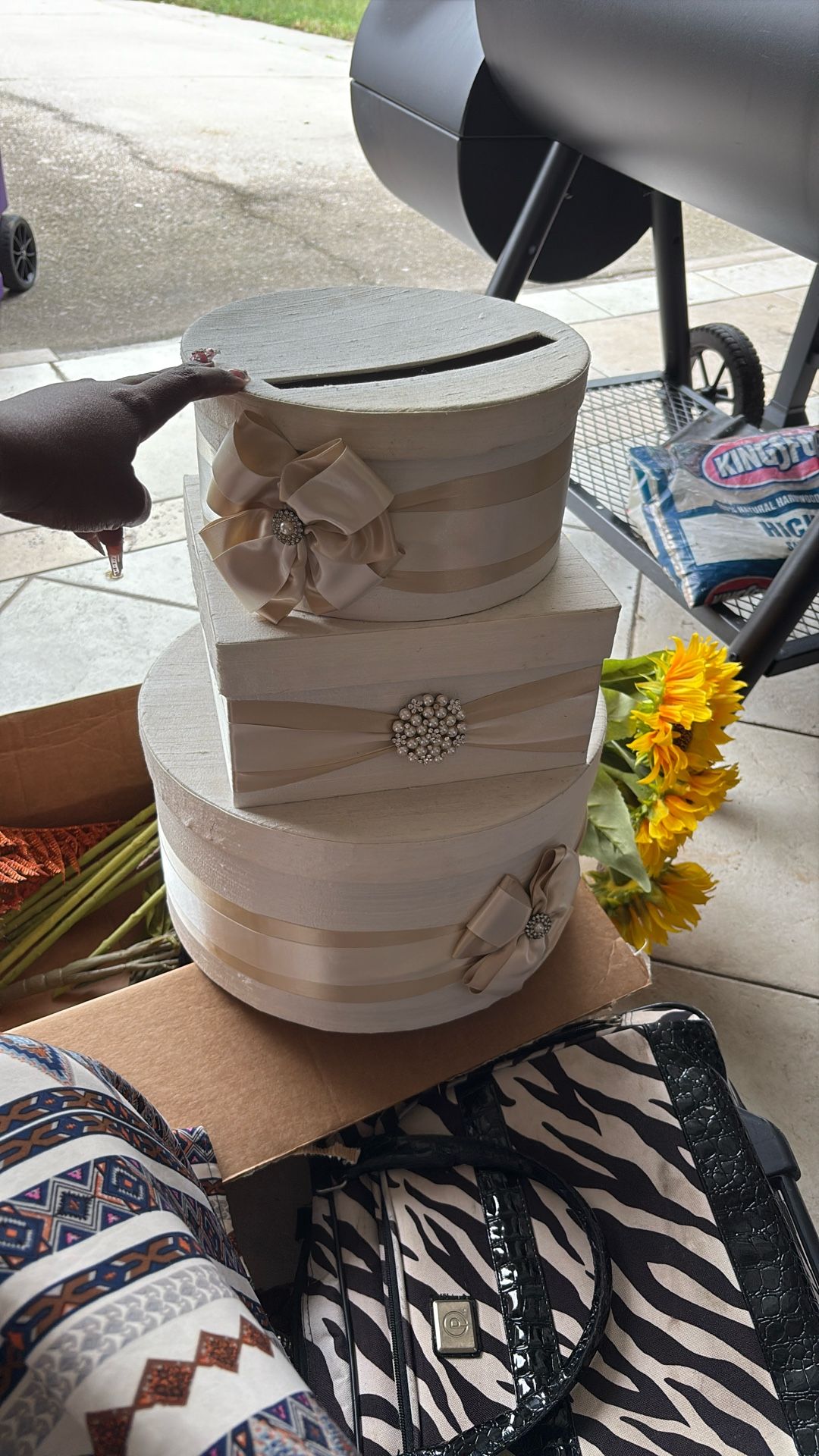 Champagne Wedding Card Box