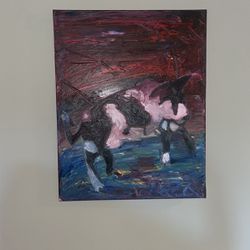 Oil Painting Of Cow 