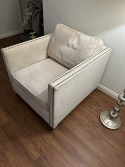 Crate And  Barrel dryden Chair With Nailhead Trim 