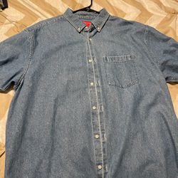 Supreme Blue Jean Button Shirt Size L