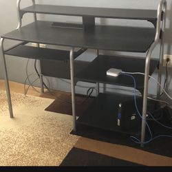 Spacious Multiple Sectional  Black Desk  