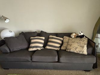 Dark Gray Three-Cushion Sofa