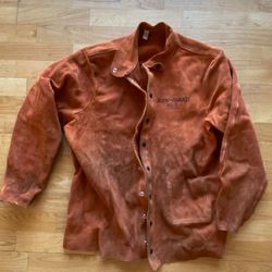 Vintage Cow Suede Leather Welding Jacket Size L