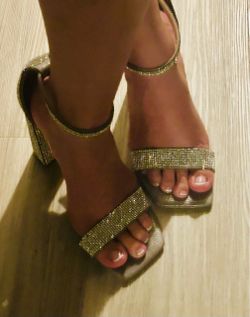 Silver  Rhinestone Strappy Block Heel Sandals