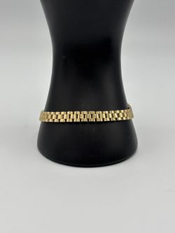 14kt 8” 7mm YG Link Bracelet