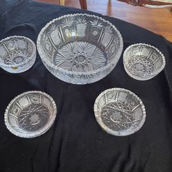 Vantage Set Of 5 Pieces Crystal Bowl Cut Glasses