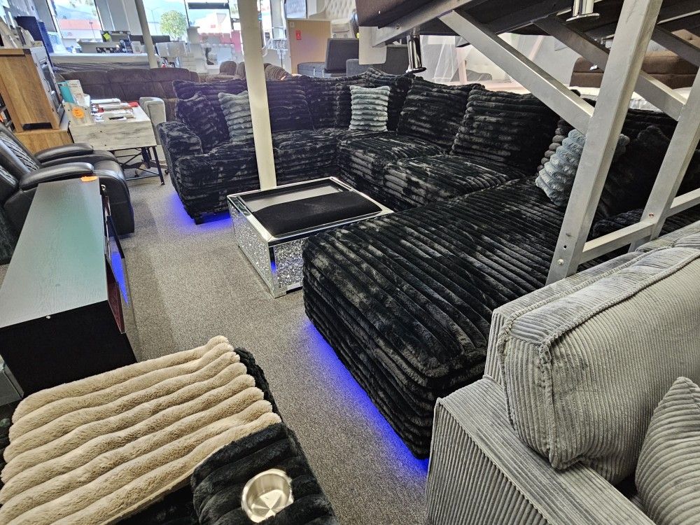 Brand New Sectional Corduroy Fabric XL W/ LED LIGHT $1999 Sofas & Couches
