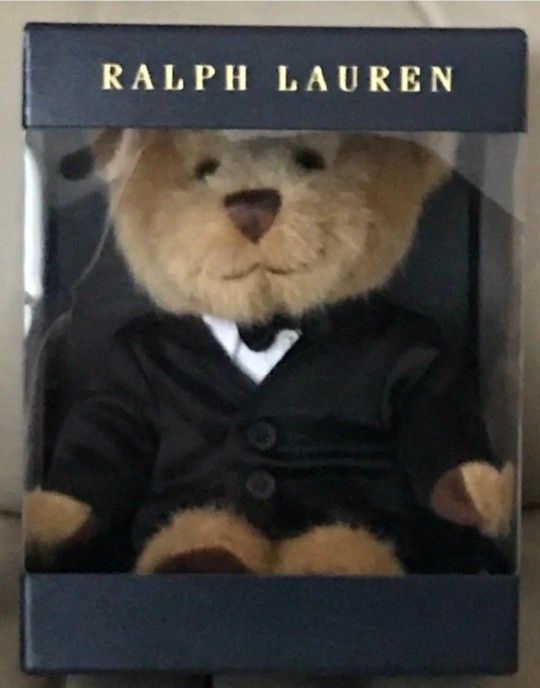 Ralph Lauren Polo Bear Plush Stuffed Animal Tuxedo Teddy 2022-23 New In Box