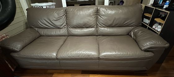 Natuzzi All Leather Couch And Loveseat Pair