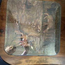 End Stand Custom With Deer Carving Display 