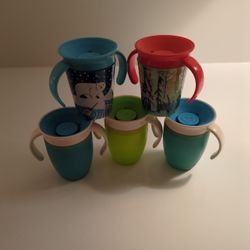 Five Munchkin Miracle Sippy Cups