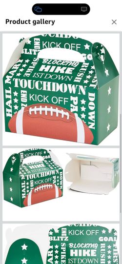 BLUE PANDA Football Snack Bags-24-Pack, 6.15 x 3.55 x 3.5 In, Multicolor Paper Containers - Football Treat Boxes for Birthday & Touchdown Parties