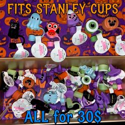 Halloween Stanley Cup Straw Toppers Set